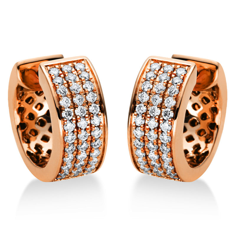 Creolen 18 kt RG, 72 Brill. 0,36 ct, TW-si