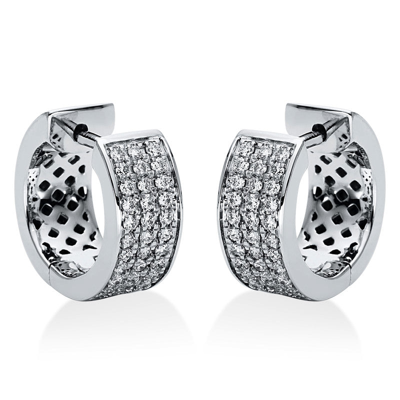 Creolen 18 kt WG, 72 Brill. 0,36 ct, TW-si