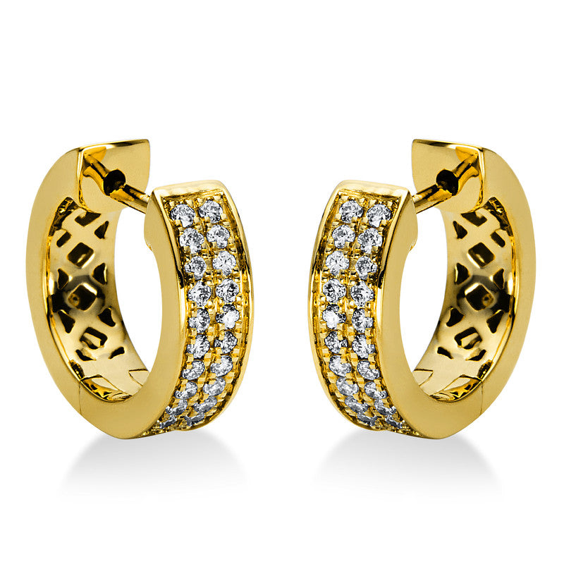 Creolen 18 kt GG, 48 Brill. 0,24 ct, TW-si
