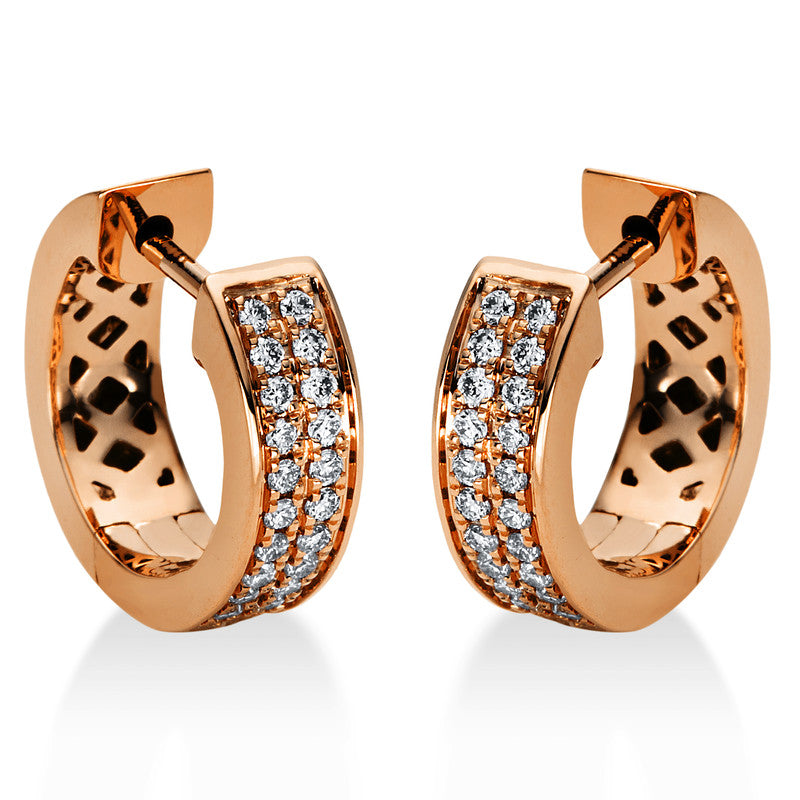 Creolen 18 kt RG, 48 Brill. 0,23 ct, TW-si