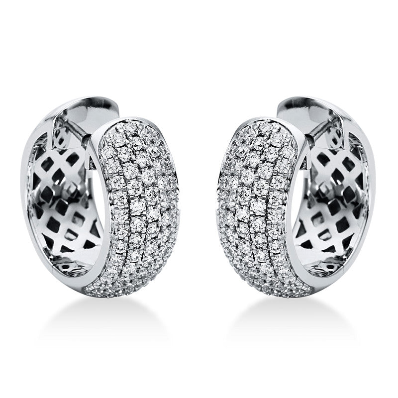 Creolen 18 kt WG, 52 Brill. 0,44 ct, TW-si, 48 Brill. 0,28 ct, TW-si, 28 Brill. 0,27 ct, TW-si