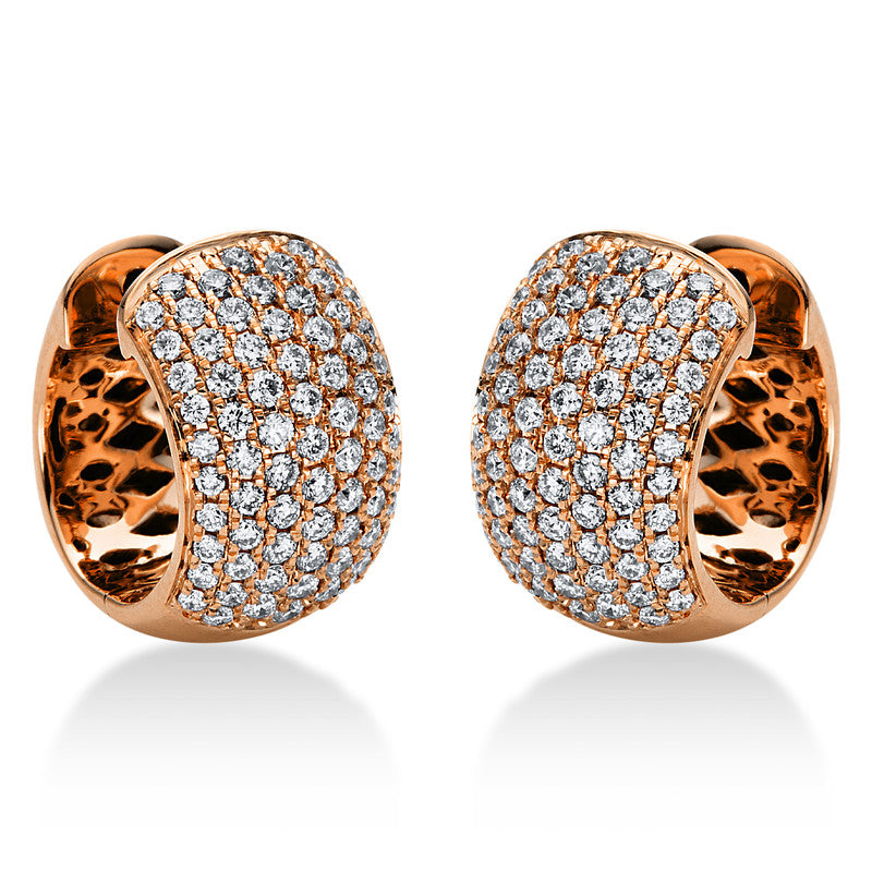 Creolen 18 kt RG, 146 Brill. 0,74 ct, TW-si