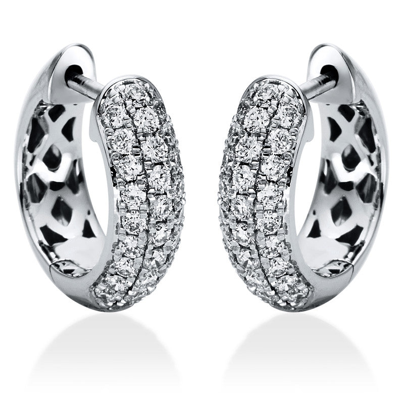 Creolen 18 kt WG, 36 Brill. 0,27 ct, TW-si, 20 Brill. 0,19 ct, TW-si
