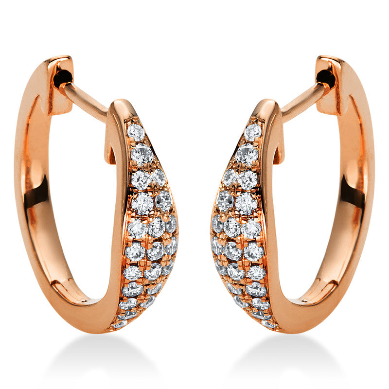 Creolen 18 kt RG, 42 Brill. 0,16 ct, TW-si