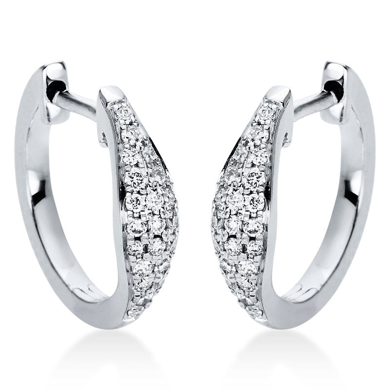 Creolen 18 kt WG, 42 Brill. 0,16 ct, TW-si