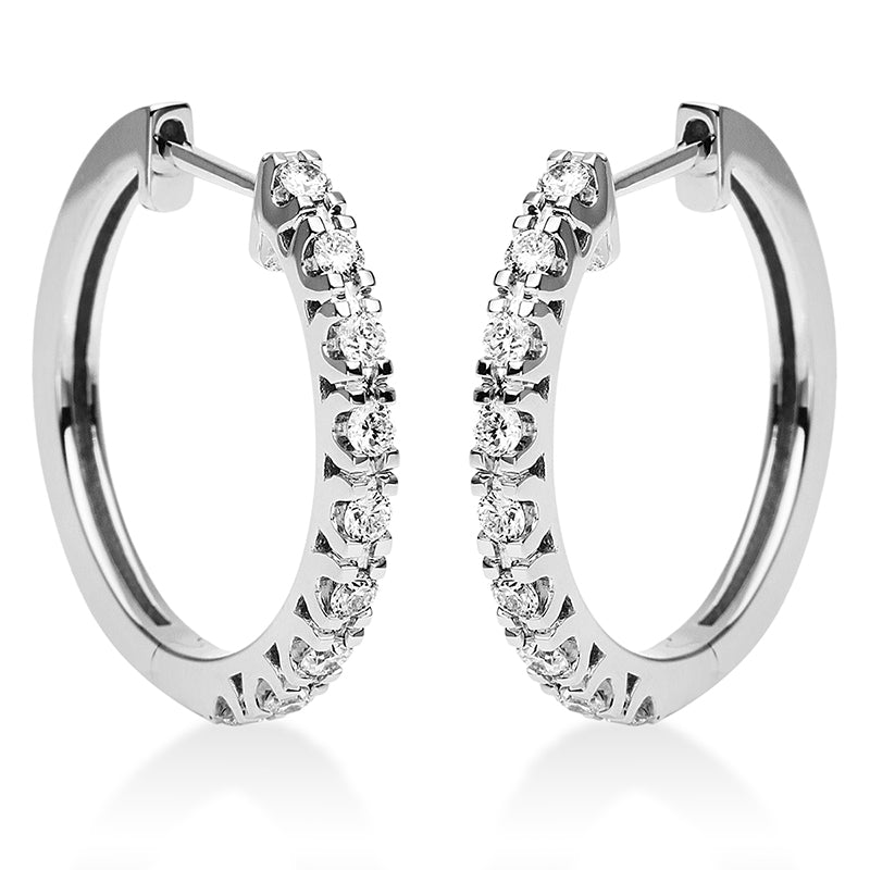 Creolen 18 kt WG. 18 Brillanten 0.28 ct. TW-si
