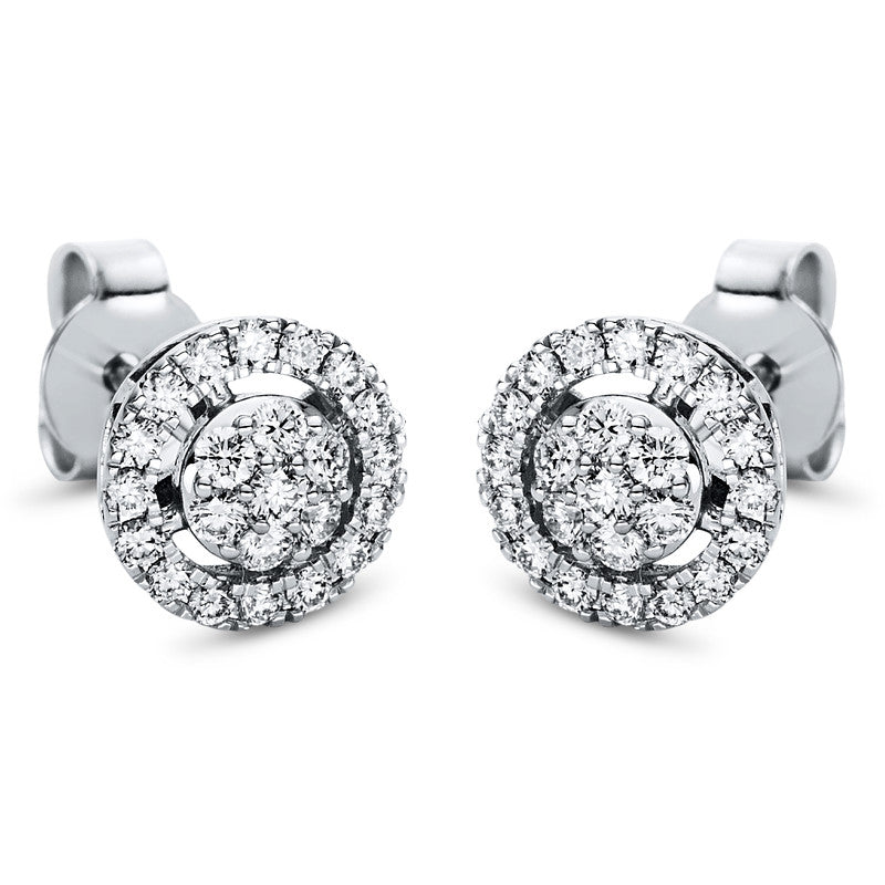 Ohrstecker 18 kt WG, 46 Brill. 0,56 ct, TW-si