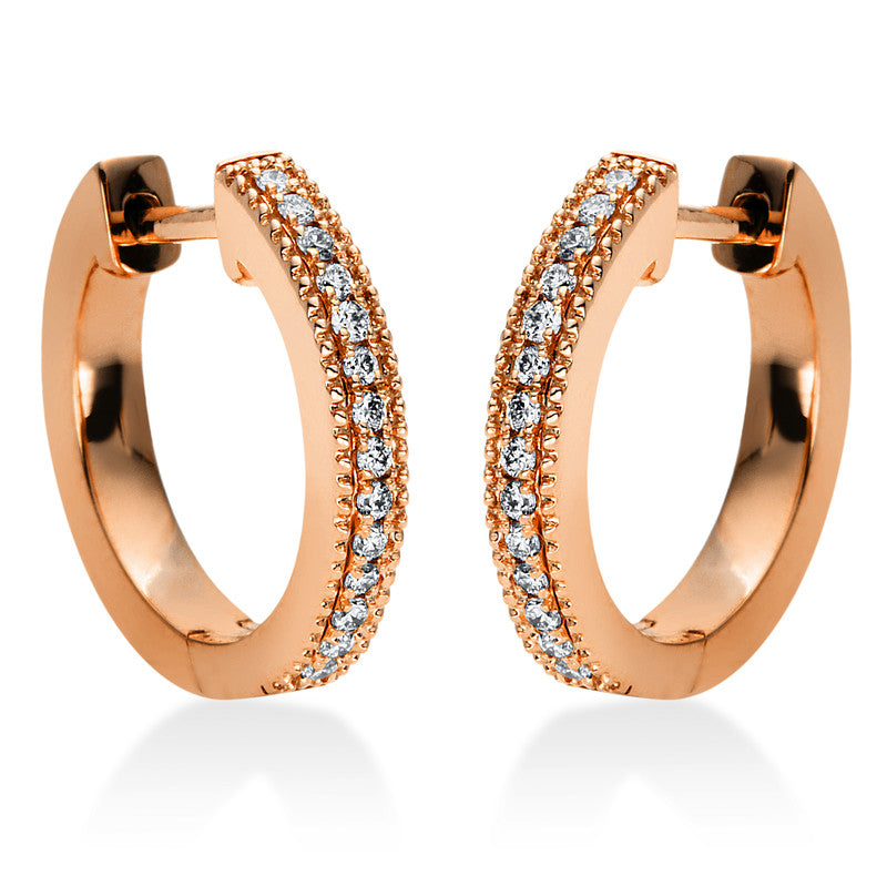 Creolen 18 kt RG, 28 Brill. 0,10 ct, TW-si