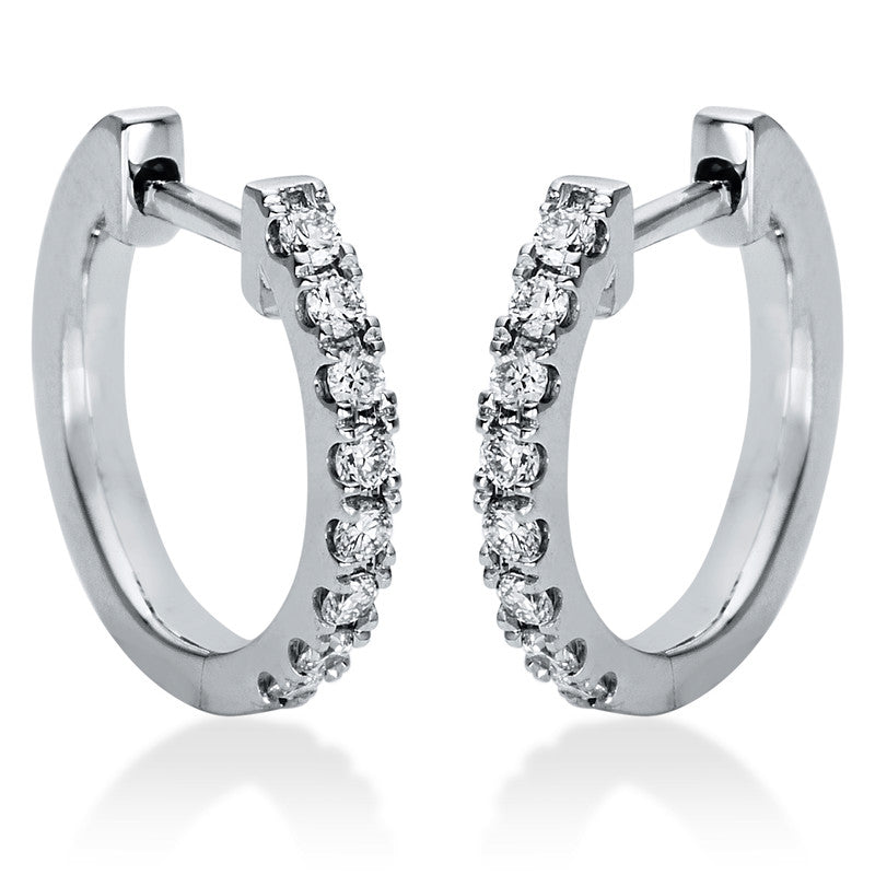Creolen 18 kt WG, 16 Brill. 0,16 ct, TW-si