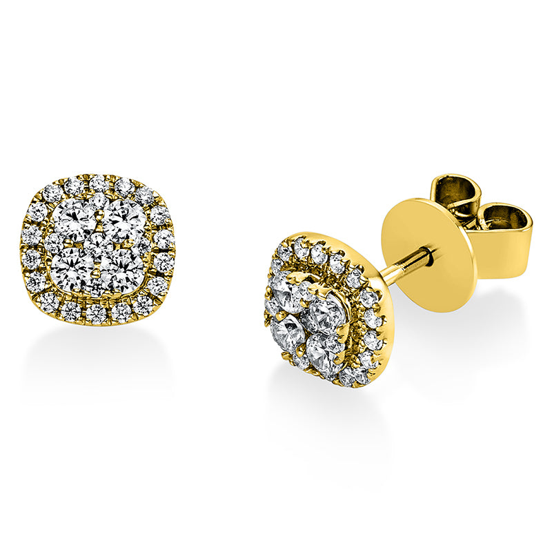 Ohrstecker 14 kt GG, 54 Brill. 0,43 ct, TW-si