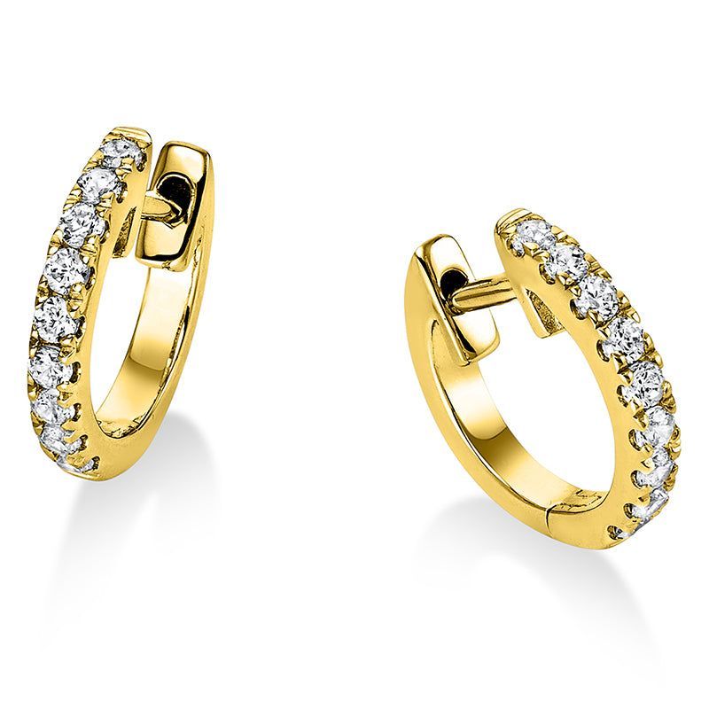 Creolen 18 kt GG, 18 Brill. 0,17 ct, TW-si