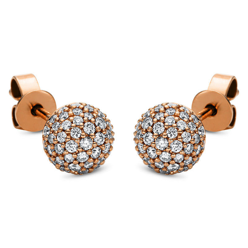Ohrstecker 18 kt RG, 110 Brill. 0,55 ct, TW-si