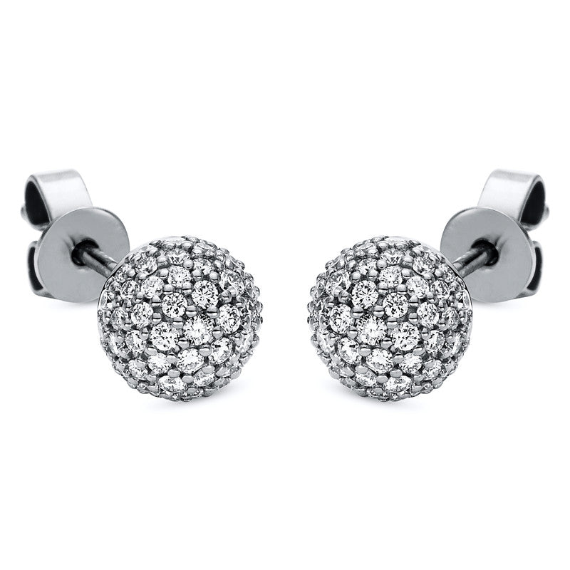 Ohrstecker 18 kt WG, 110 Brill. 0,56 ct, TW-si