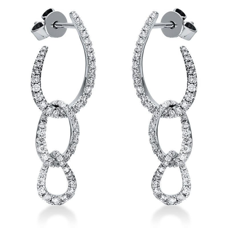 Ohrschmuck 18 kt WG, 126 Brill. 0,62 ct, TW-si