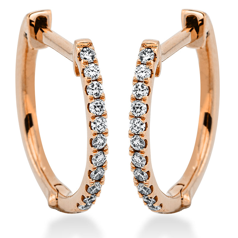 Creolen 18 kt RG, 22 Brill. 0,11 ct, TW-si