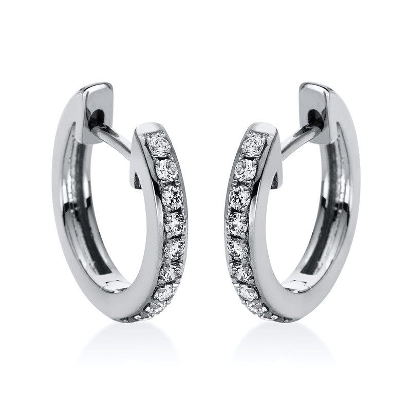 Creolen 18 kt WG, 20 Brill. 0,14 ct, TW-si