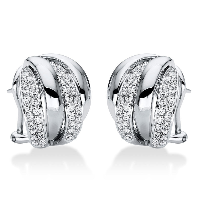 Ohrschmuck 18 kt WG, 90 Brill. 1,03 ct, TW-si