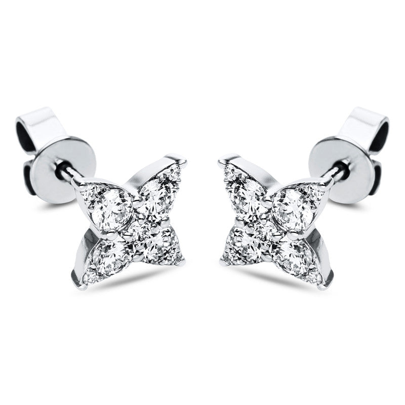 Ohrstecker 18 kt WG, 8 Brill. 0,03 ct, TW-si, 2 Brill. 0,03 ct, TW-si, 8 Brill. 0,47 ct, TW-si