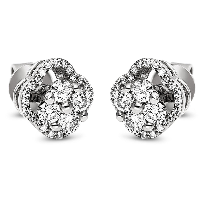Ohrstecker 18 kt WG, 8 Brill. 0,54 ct, TW-vsi, 48 Brill. 0,14 ct, TW-vsi