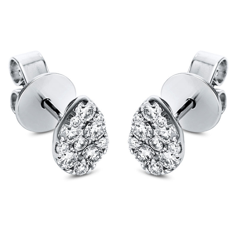 Ohrstecker 18 kt WG, 24 Brill. 0,42 ct, TW-si