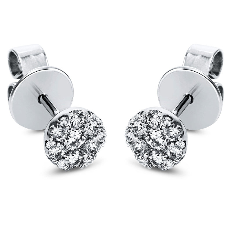 Ohrstecker 18 kt WG, 12 Brill. 0,18 ct, TW-si, 2 Brill. 0,08 ct, TW-si, 12 Brill. 0,04 ct, TW-si