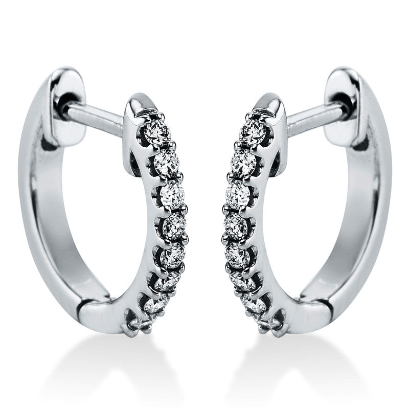 Creolen 14 kt WG, 16 Brill. 0,17 ct, TW-si