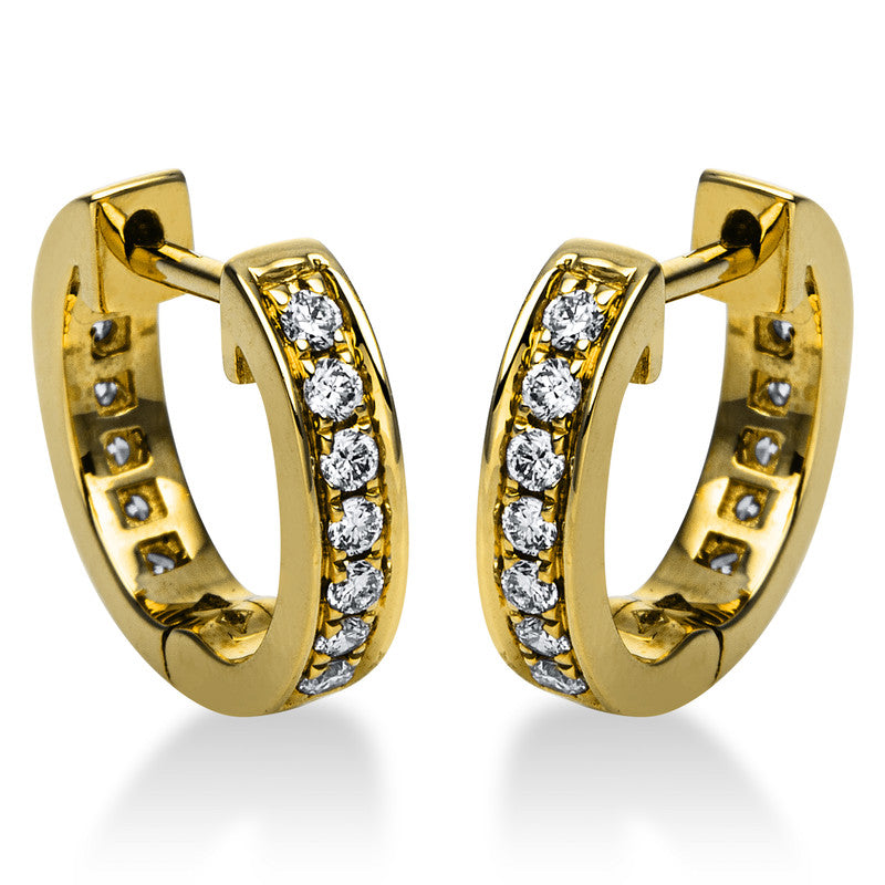 Creolen 18 kt GG, 28 Brill. 0,22 ct, TW-si