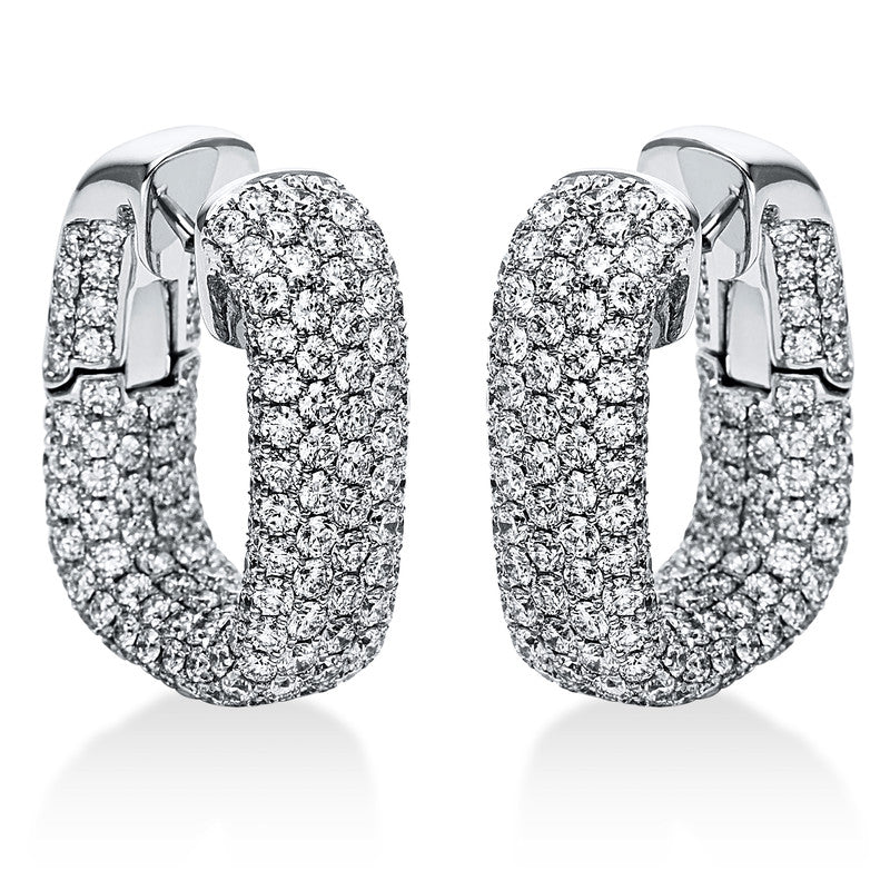 Creolen 18 kt WG, 474 Brill. 9,49 ct, TW-vsi