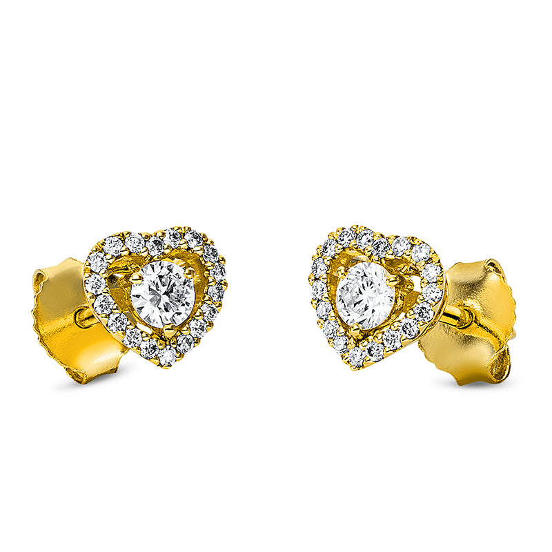 Ohrstecker 18 kt GG, 38 Brill. 0,33 ct, TW-si
