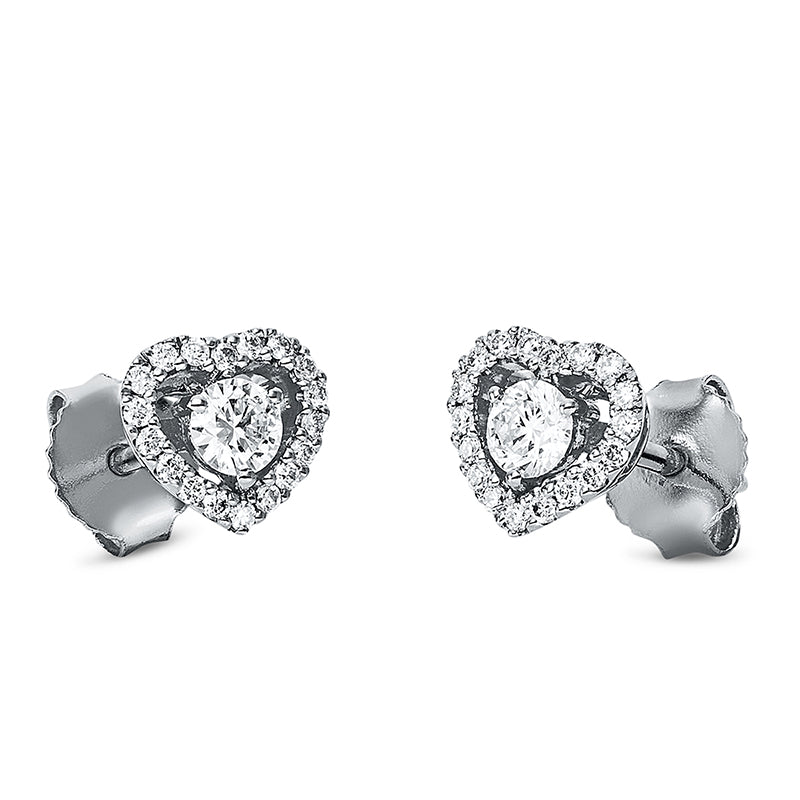 Ohrstecker 18 kt WG, 38 Brill. 0,30 ct, W-si