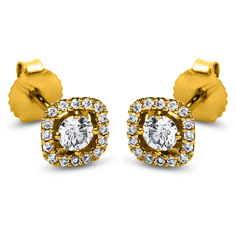 Ohrstecker 14 kt GG, 34 Brill. 0,35 ct, TW-si