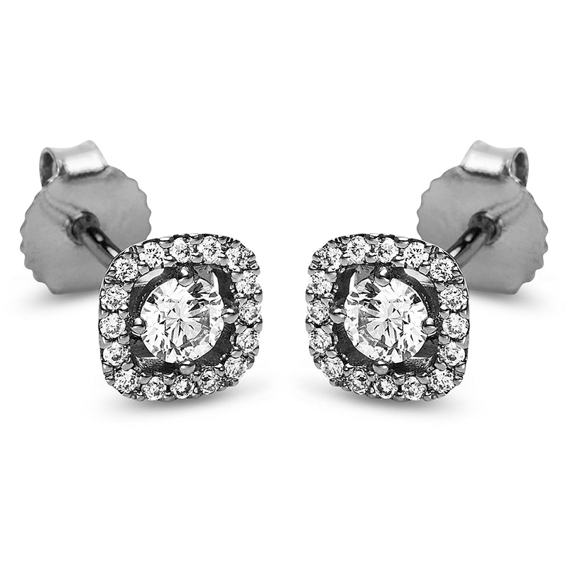 Ohrstecker 18 kt WG. 34 Brillanten 0.37 ct. TW-si. H:6.2 mm. B:6.2 mm