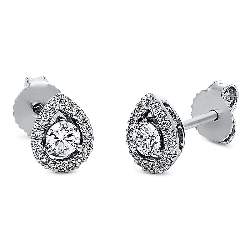 Ohrstecker 18 kt WG, 40 Brill. 0,36 ct, TW-si