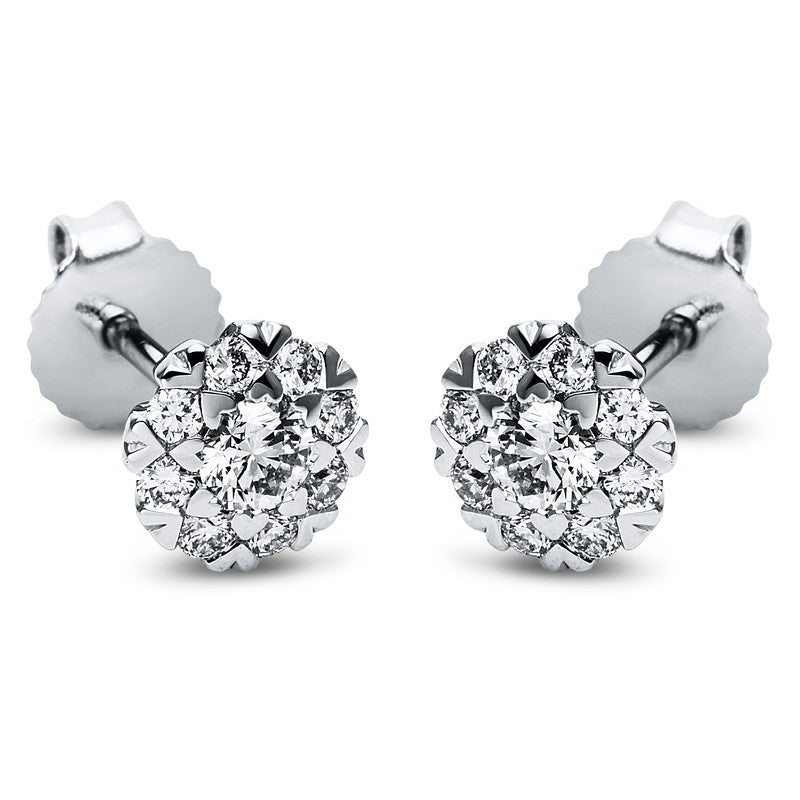 Ohrstecker 18 kt WG, 18 Brill. 0,42 ct, TW-si