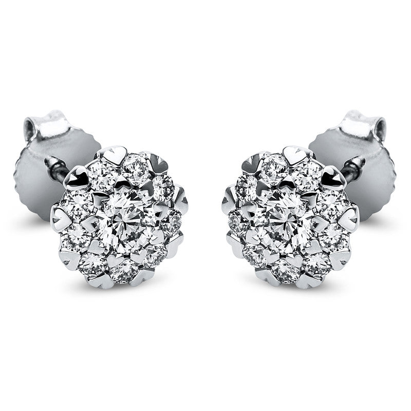 Ohrstecker 18 kt WG, 20 Brill. 0,59 ct, TW-si