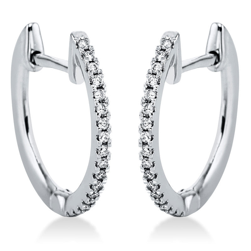 Creolen 14 kt WG. 34 Brillanten 0.15 ct. TW-si. H:15.6 mm. B:17.0 mm. S:1.4 mm