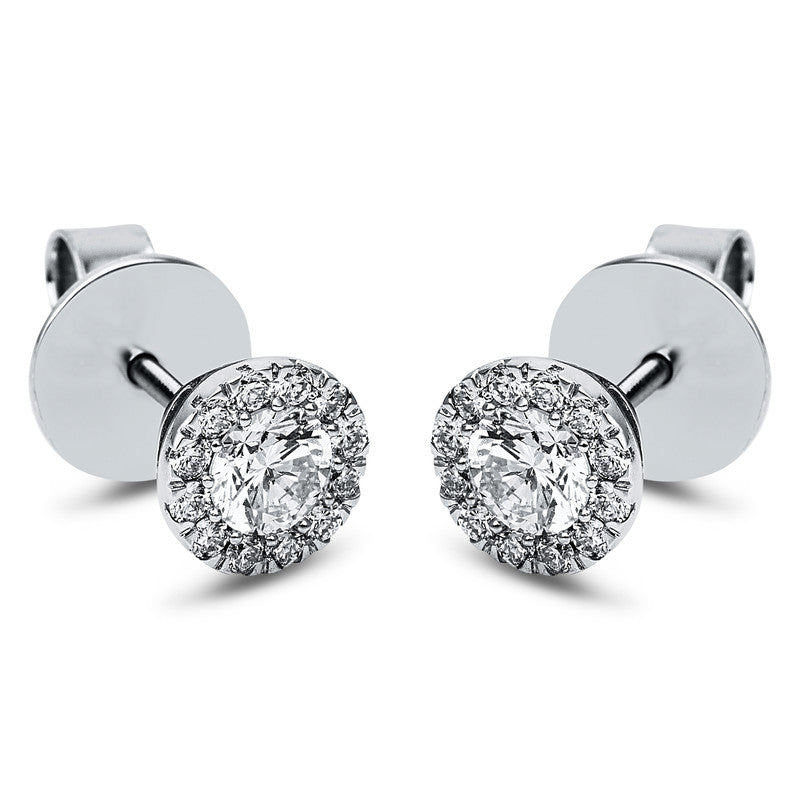 Ohrstecker 14 kt WG, 26 Brill. 0,70 ct, TW-si