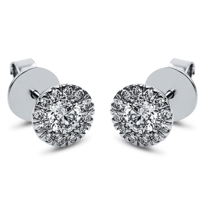Ohrstecker 14 kt WG, 26 Brill. 1,00 ct, TW-si