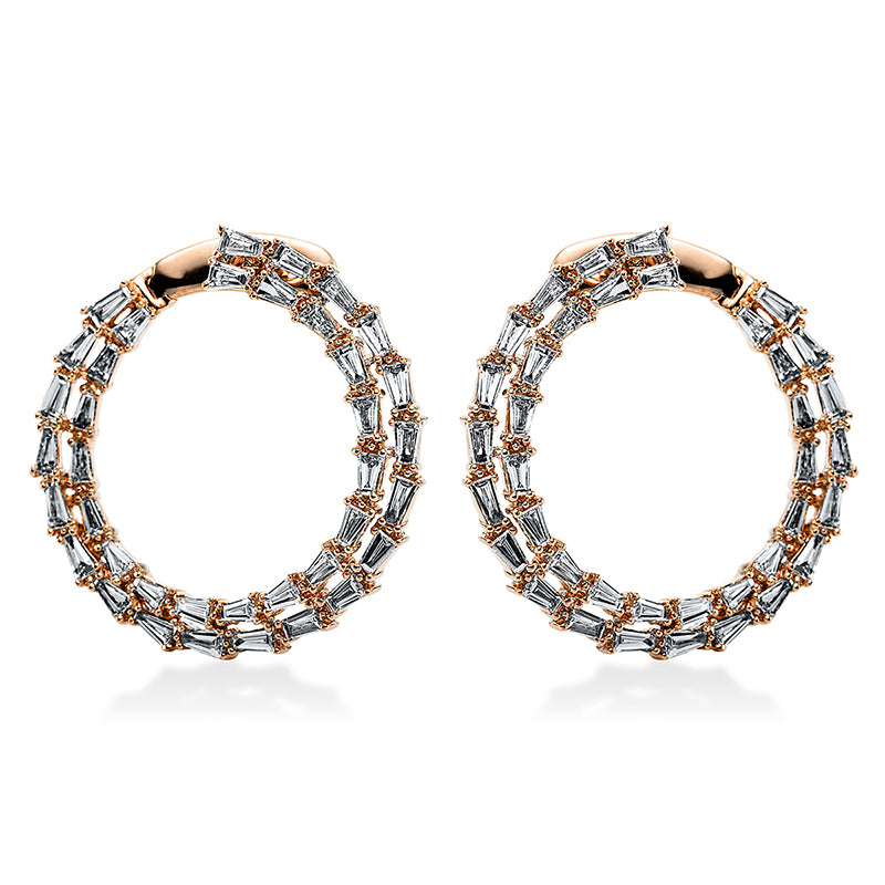 Creolen 18 kt RG, 76 Trap. 2,39 ct, TW-si
