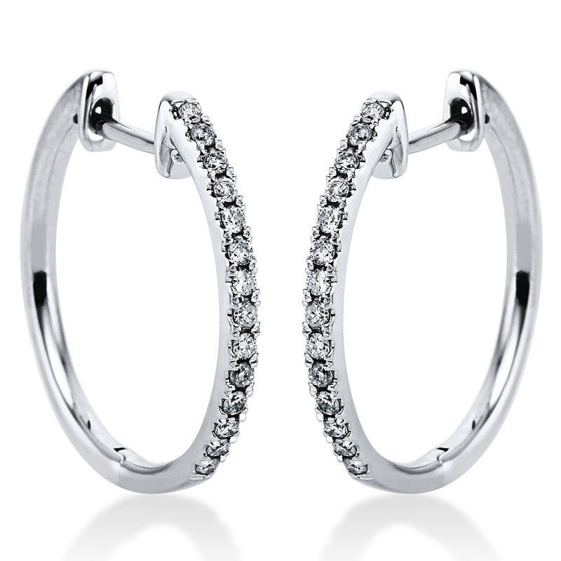 Creolen 18 kt WG, 28 Brill. 0,17 ct, TW-si