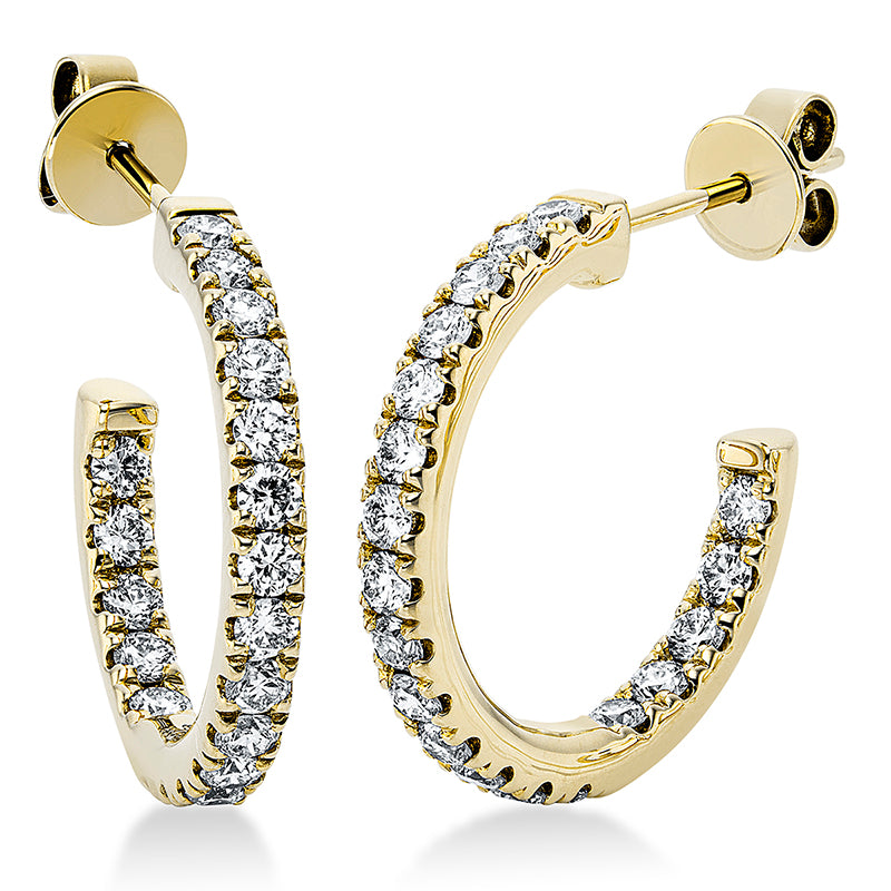 Creolen 18 kt GG, 46 Brill. 1,55 ct, TW-si