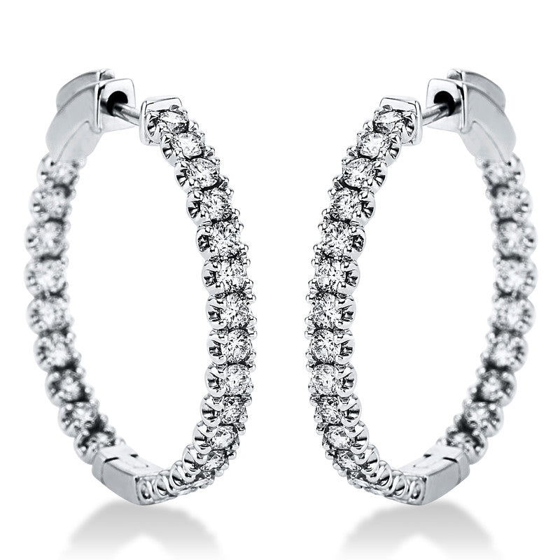 Creolen 18 kt WG, 48 Brill. 1,48 ct, TW-si