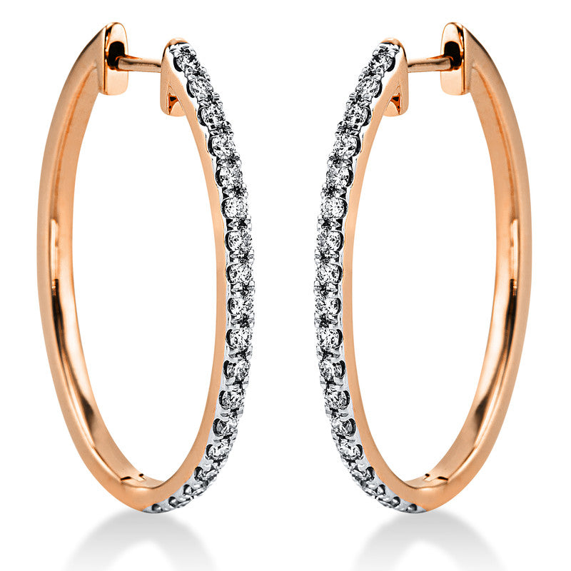 Creolen 18 kt RG, 36 Brill. 0,62 ct, TW-si