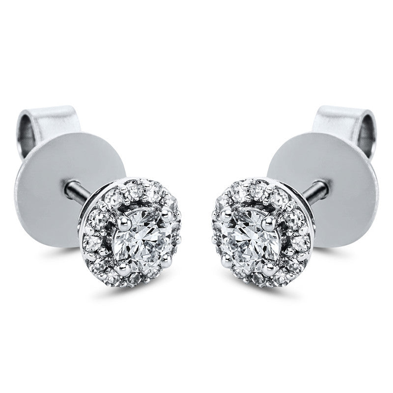 Ohrstecker 18 kt WG, 2 Brill. 0,31 ct, TW-si, 26 Brill. 0,45 ct, TW-si