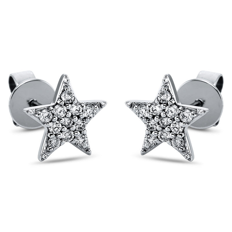 Ohrstecker 18 kt WG, 22 Brill. 0,16 ct, TW-si