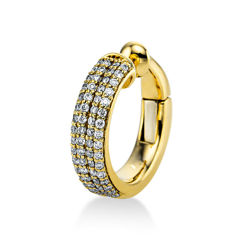 Ohrschmuck 18 kt GG, Ohrmanschette, 64 Brill. 0,17 ct, TW-si