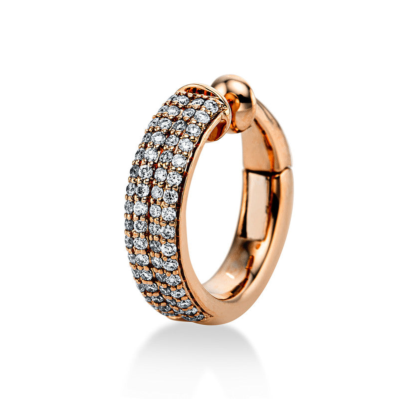 Creolen 18 kt RG, 64 Brill. 0,18 ct, TW-si