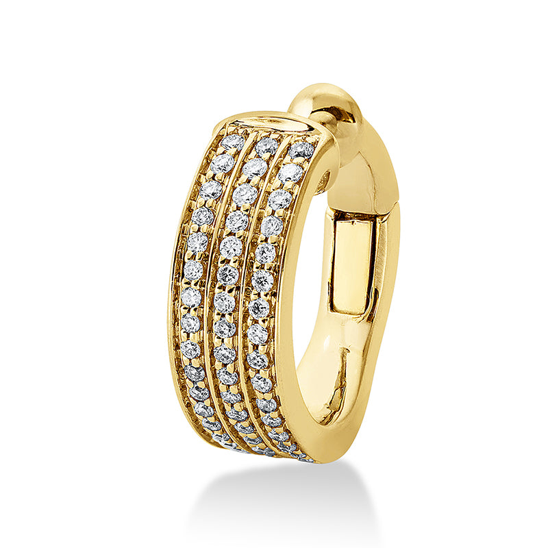 Ohrschmuck 18 kt GG, Ohrmanschette, 48 Brill. 0,14 ct, TW-si