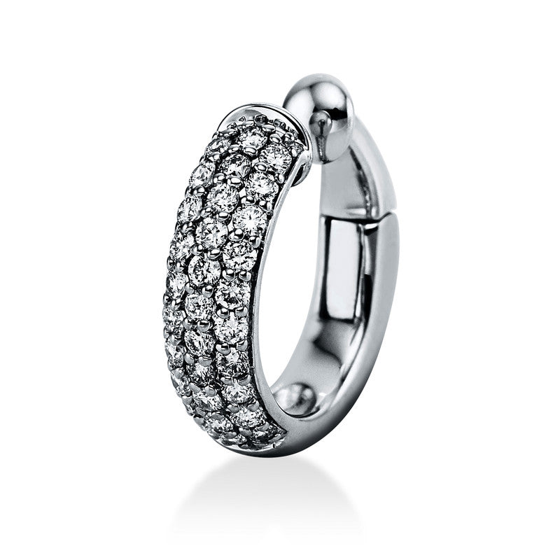 Ohrschmuck 18 kt WG, Ohrmanschette, 31 Brill. 0,28 ct, TW-si