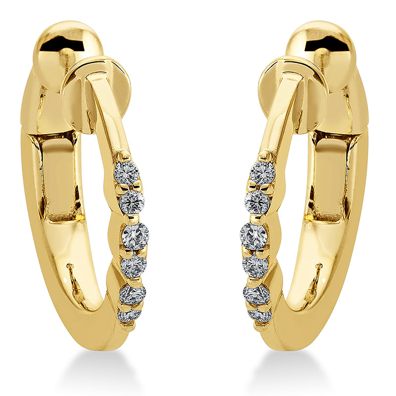 Ohrschmuck 18 kt GG, Ohrmanschette, 6 Brill. 0,04 ct, TW-si